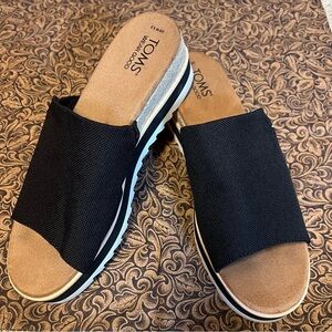 Toms Womens Diana Mule Sandal Black Size 9.5 Slide Slip On